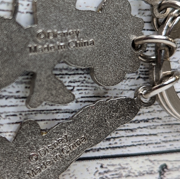 Disney Characters Keychain Metal & Enamel Mickey Head Split Ring w 4 Characters - Picture 8 of 11